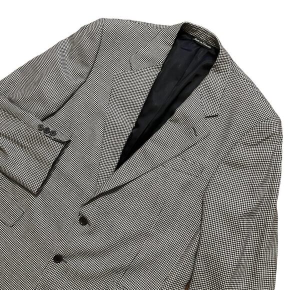 VTG LORO PIANA Pure Cashmere Houndstooth Blazer Suit Jacket SZ 44 - Picture 3 of 12